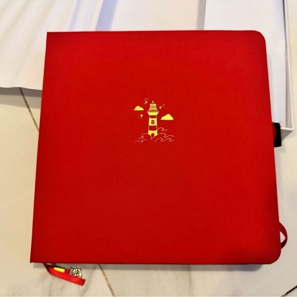 Archer and olive red notebook with Gold Lighthouse Design #21 - Picture 1 of 6